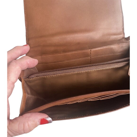 ISABELLA FIORI  "Ramblin Rose" Wallet Wristlet  Brown Genuine Leather Embroided - Picture 11 of 13